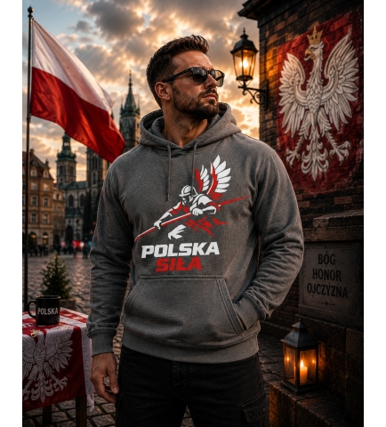 BLUZA Z KAPTUREM PATRIOTYCZNI Polska Siła